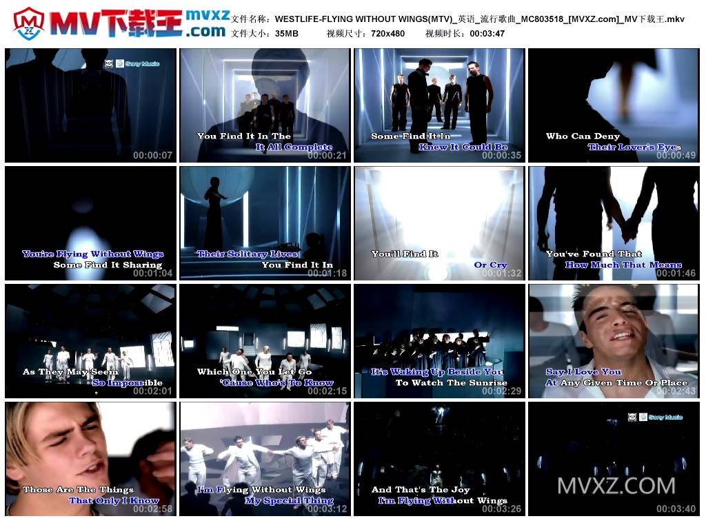 WESTLIFE-FLYING WITHOUT WINGS(MTV)_英语_流行歌曲_MC803518